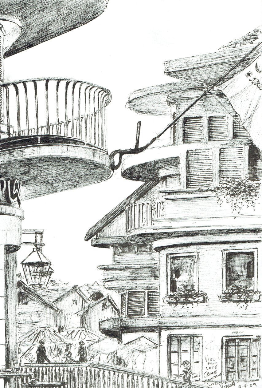 café em Crans - Montana, Suíça, 2009 de Vincent Alexander Booth