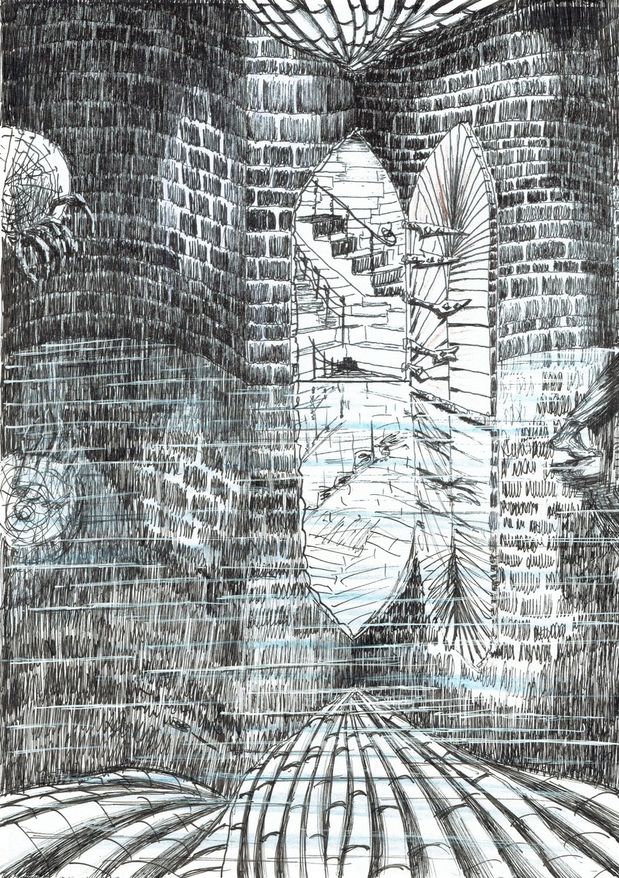 page23, O Castelo na Floresta de Findhorn, 2006, (tinta no papel) de Vincent Alexander Booth