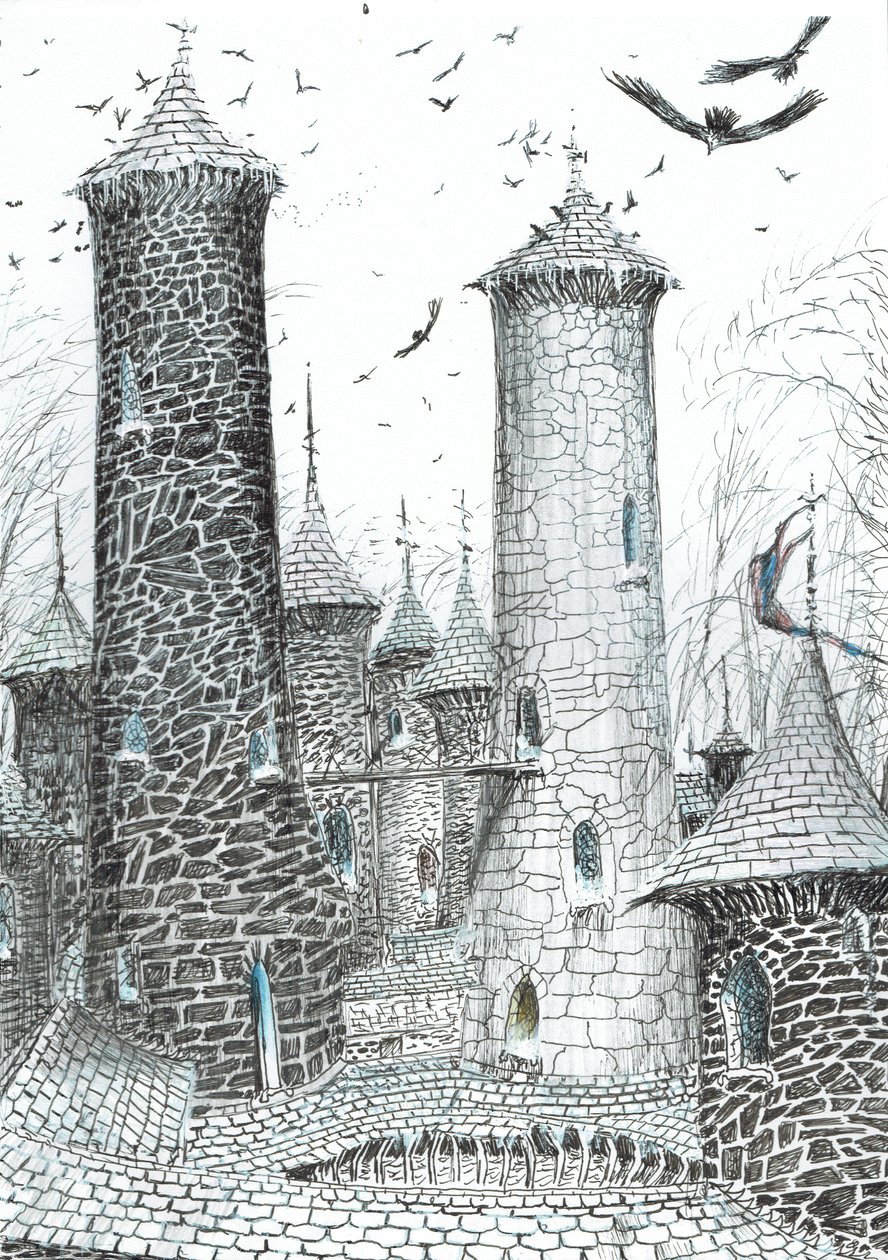 page9, O Castelo na Floresta de Findhorn, 2006, (tinta no papel) de Vincent Alexander Booth
