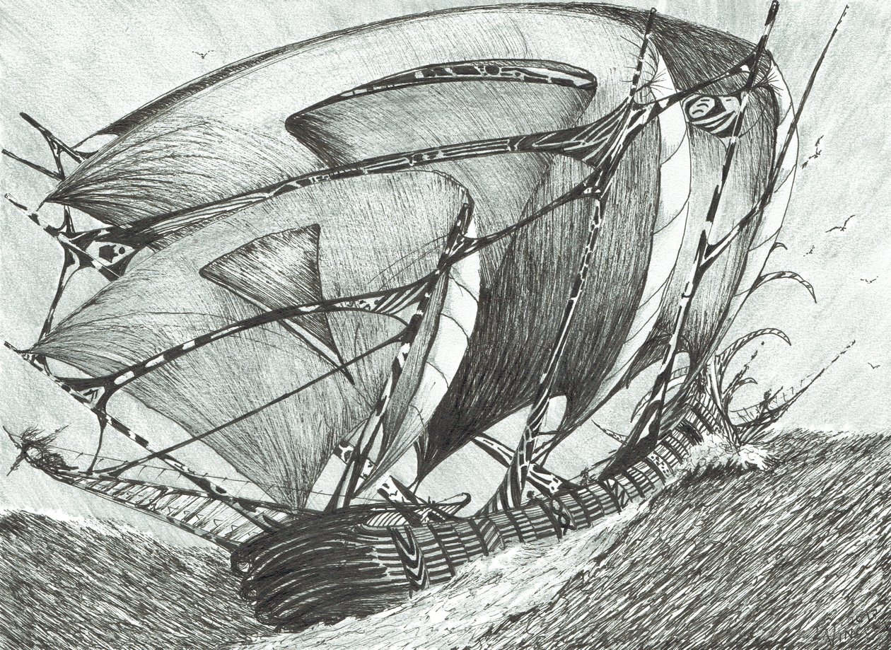 criadores de tempestades Sea of Azov, 2017, (Tinta no papel) de Vincent Alexander Booth
