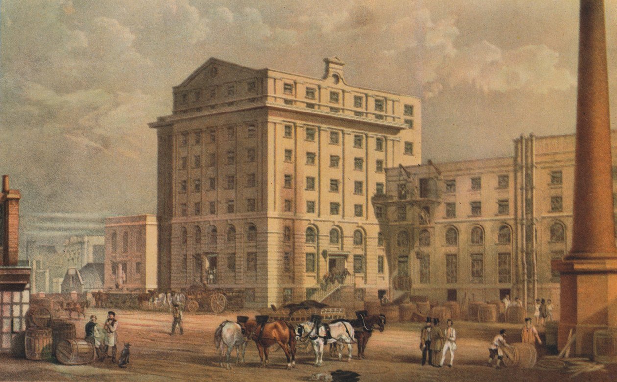 Refinaria de açúcar em Leman Street, Stepney, Londres, 1851 de Vincent Brooks