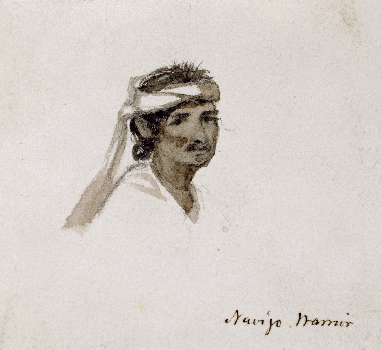 Guerreiro Navajo, 1869-1871 (aquarela) de Vincent Colyer