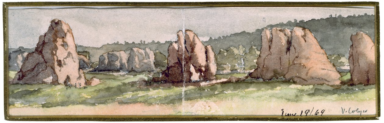 Rock Scene, Arizona, 19 de junho de 1869 (aquarela) de Vincent Colyer