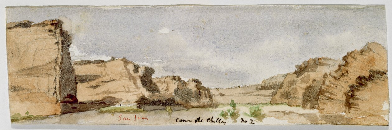San Juan Canyon de Chelly n º 2 (Canyon de Chelly, Arizona), 1869-1871 (aquarela) de Vincent Colyer