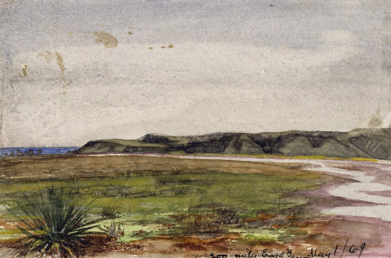 Duas Quatrocentos Milhas a Leste de Bascom, 1 de maio de 1869 (aguarela sobre papel) de Vincent Colyer