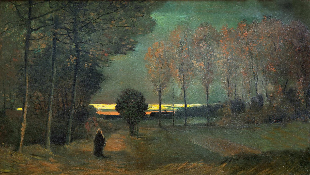 Paisagem de outono à noite, 1884. de Vincent van Gogh