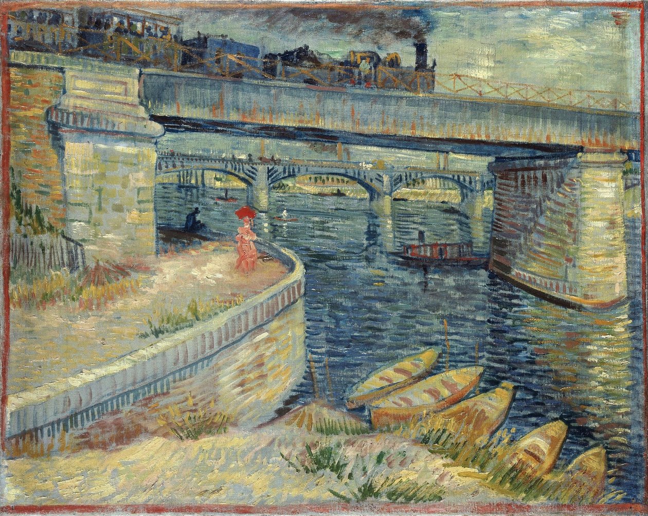 Pontes sobre o Sena em Asnières, 1887. de Vincent van Gogh