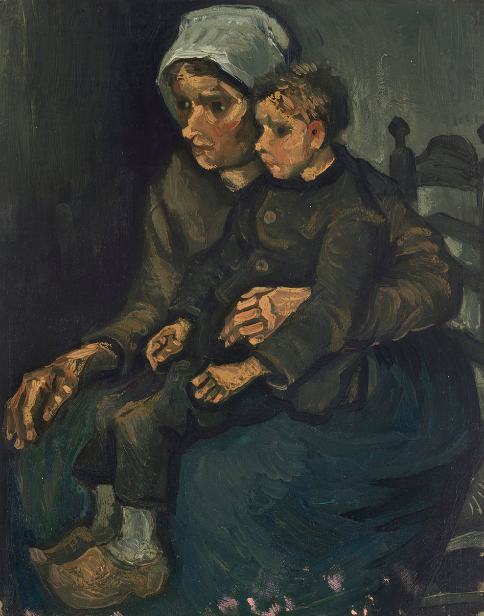 Camponesa com criança no colo, 1885. de Vincent van Gogh