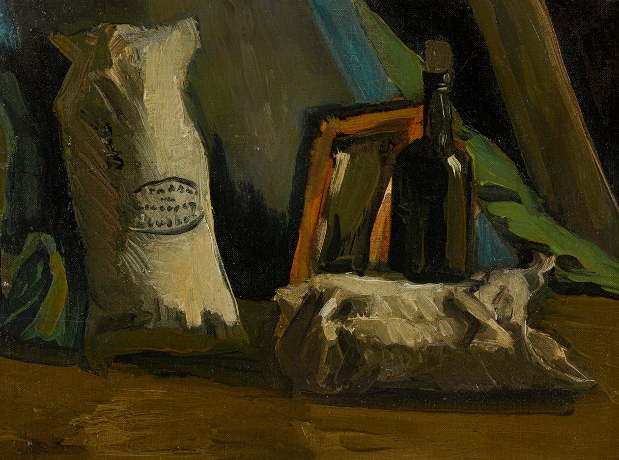 Natureza morta com uma garrafa e dois sacos, 1884. de Vincent van Gogh