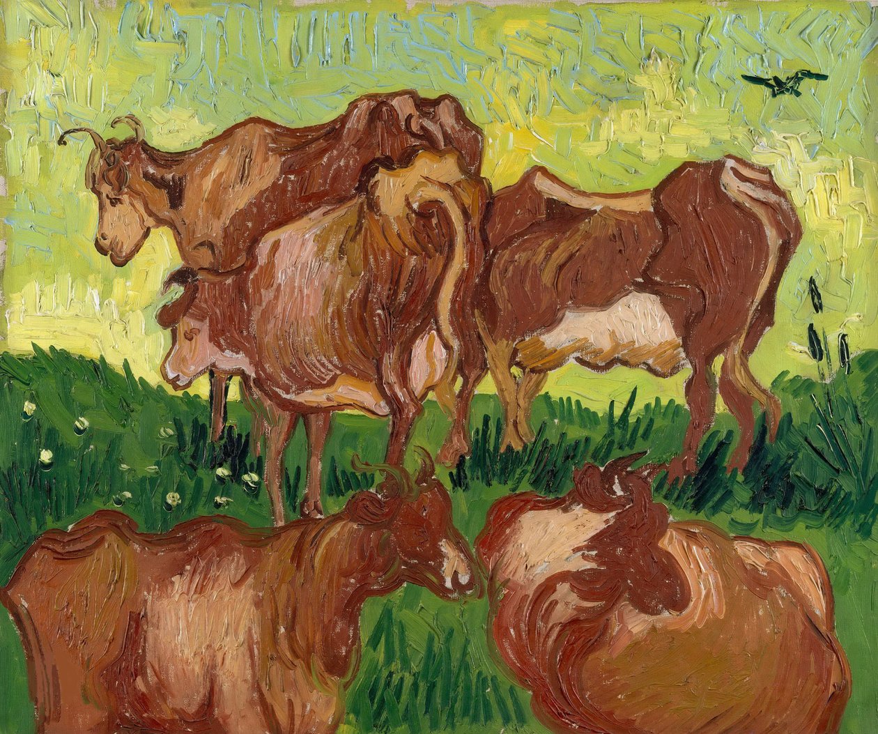As vacas depois de Jacob Jordaens, 1890. de Vincent van Gogh