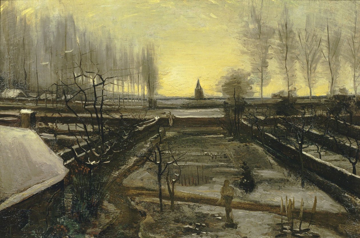 O Jardim Paroquial em Nuenen na Neve, 1885. de Vincent van Gogh
