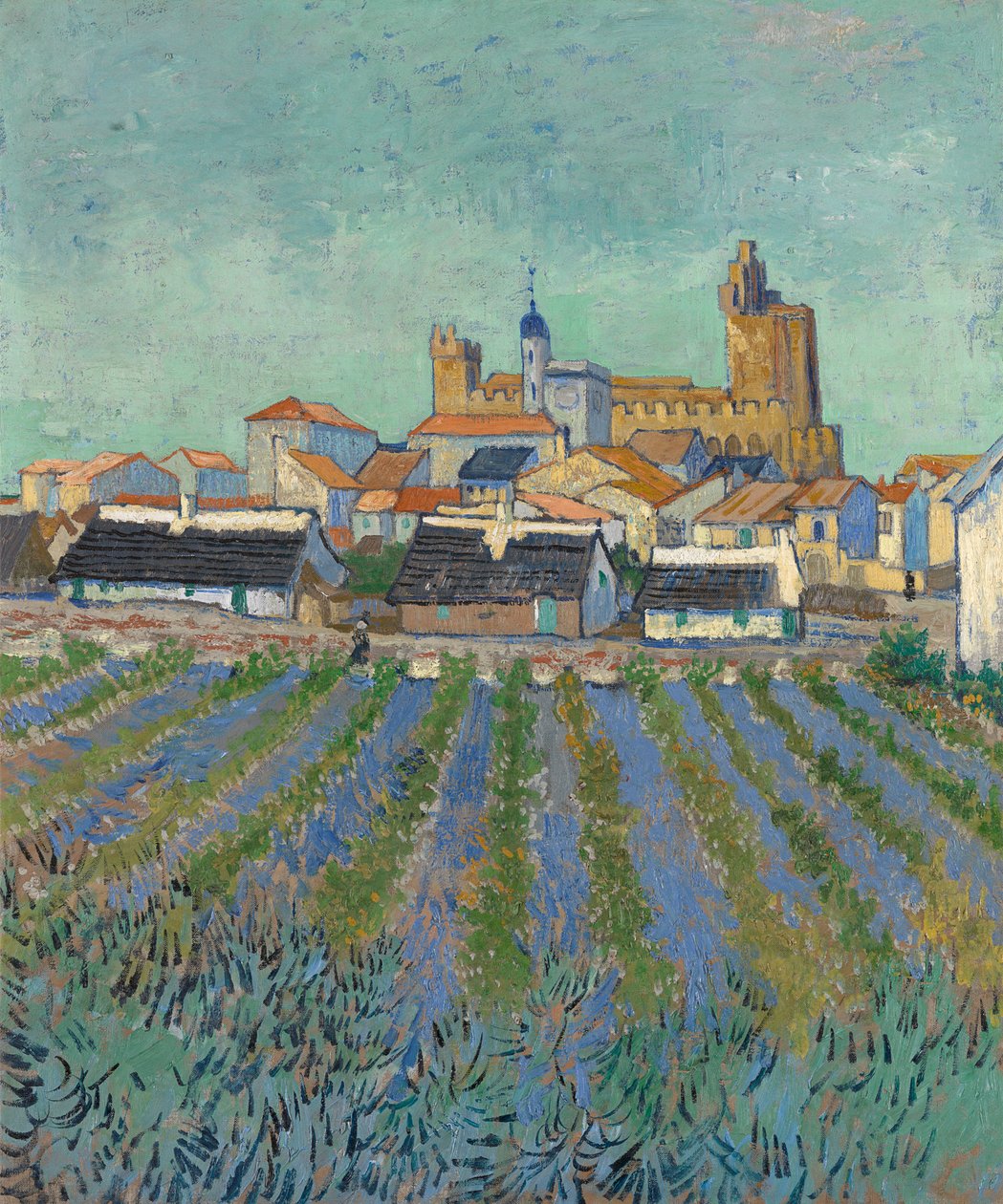 Vista de Saintes-Maries-de-la-Mer, 1888. de Vincent van Gogh