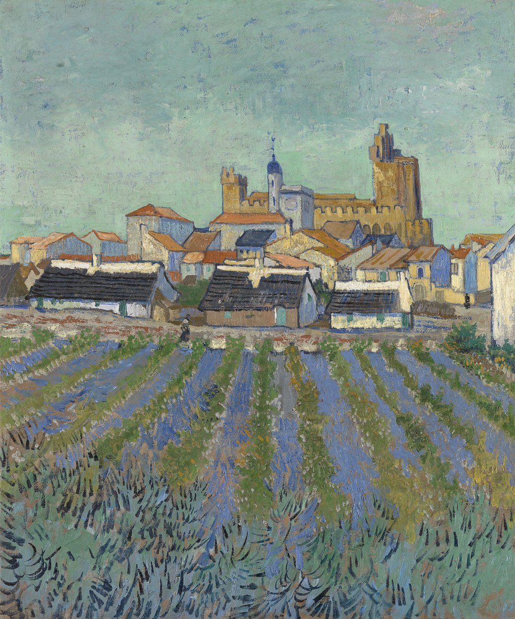 Vista de Saintes-Maries-de-la-Mer, 1888. de Vincent van Gogh