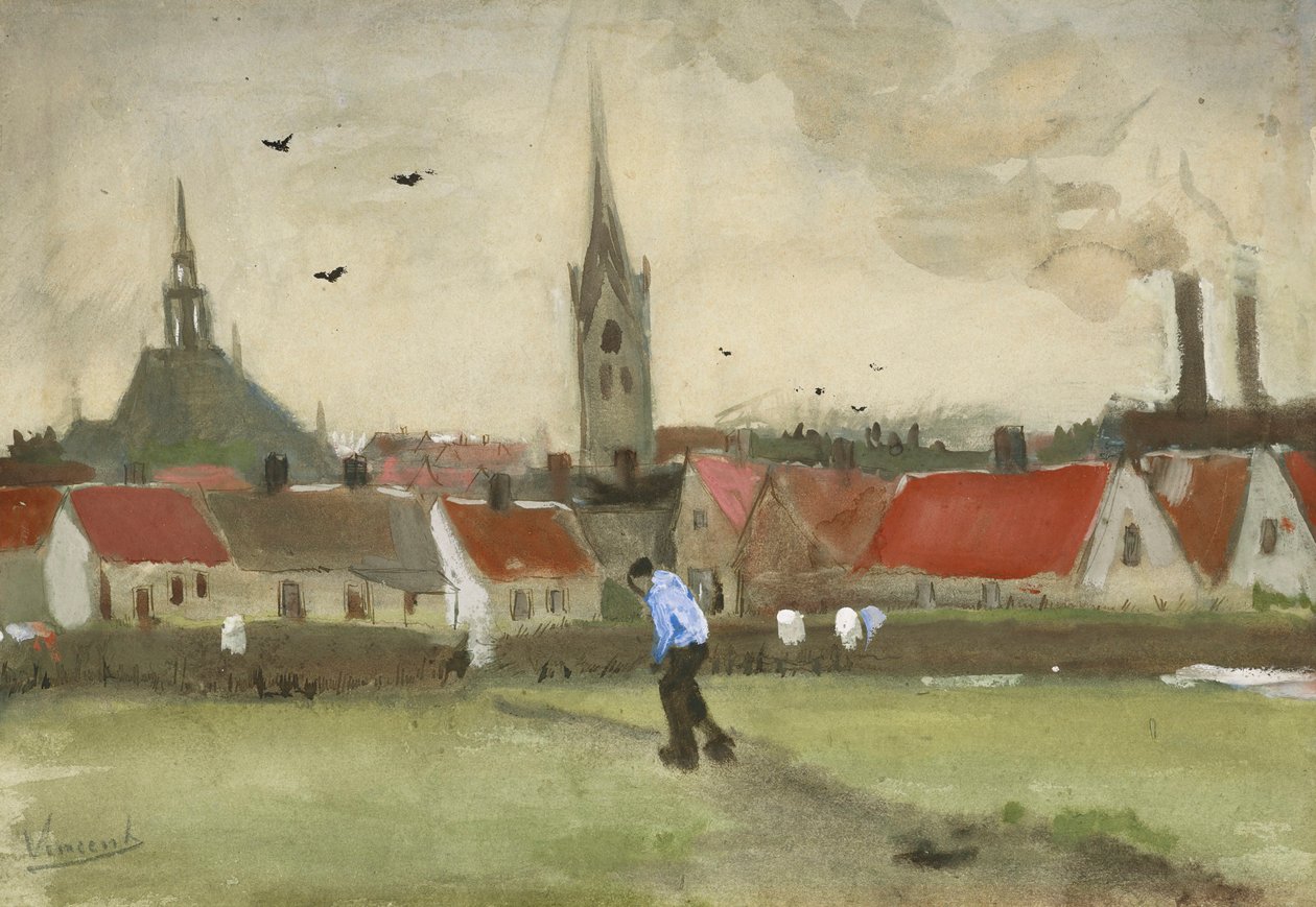 Vista de Haia com Nieuwe Kerk, 1882. de Vincent van Gogh