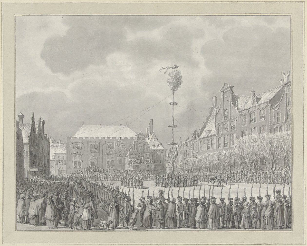 Abolição da Stadtholdership no Grote Markt em Haarlem, 1795 de Vincent Jansz. van der Vinne