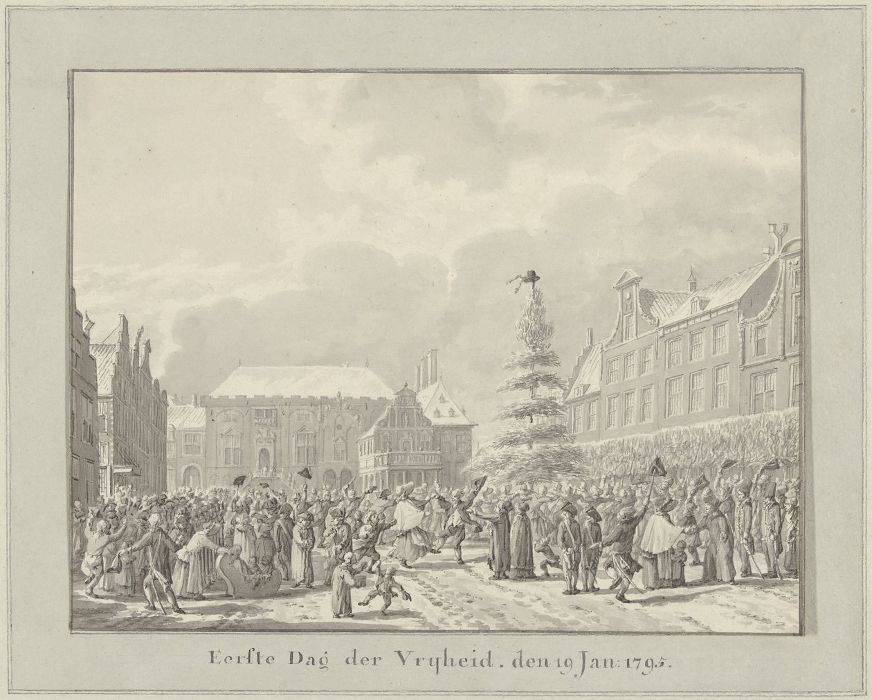 Revolução em Haarlem, 19 de Janeiro de 1795
Primeiro Dia da Liberdade, 19 de Janeiro. 1791 (título sobre o objecto) de Vincent Jansz. van der Vinne