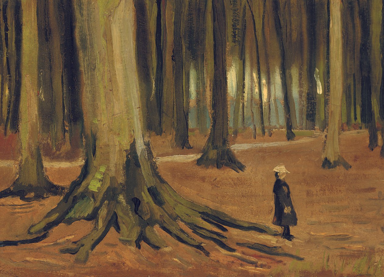 Uma menina em uma madeira, 1882 de Vincent van Gogh