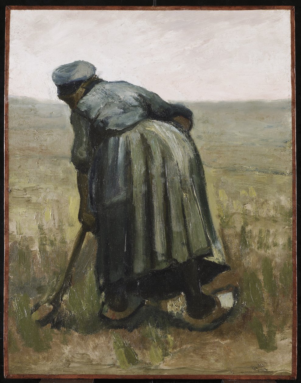 Uma mulher com uma pá, vista de trás, 1885 (óleo sobre tela no painel de madeira) de Vincent van Gogh