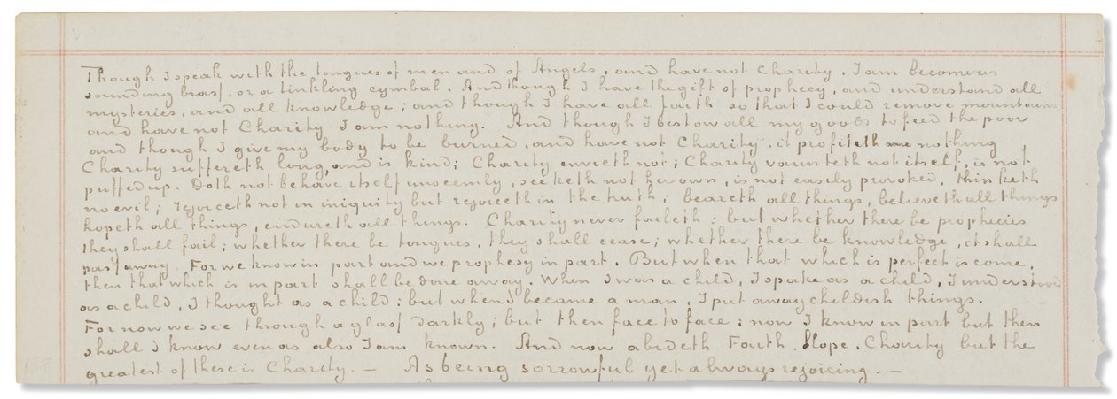 Manuscrito autógrafo, transcrições de textos bíblicos em inglês de Vincent van Gogh