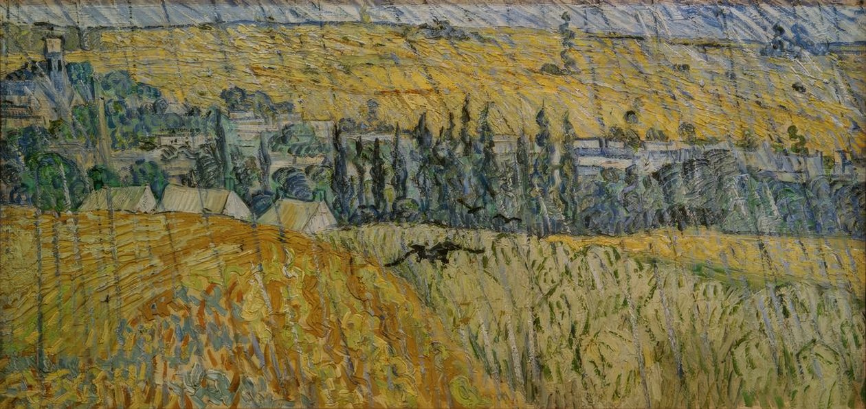 Auvers na chuva de Vincent van Gogh