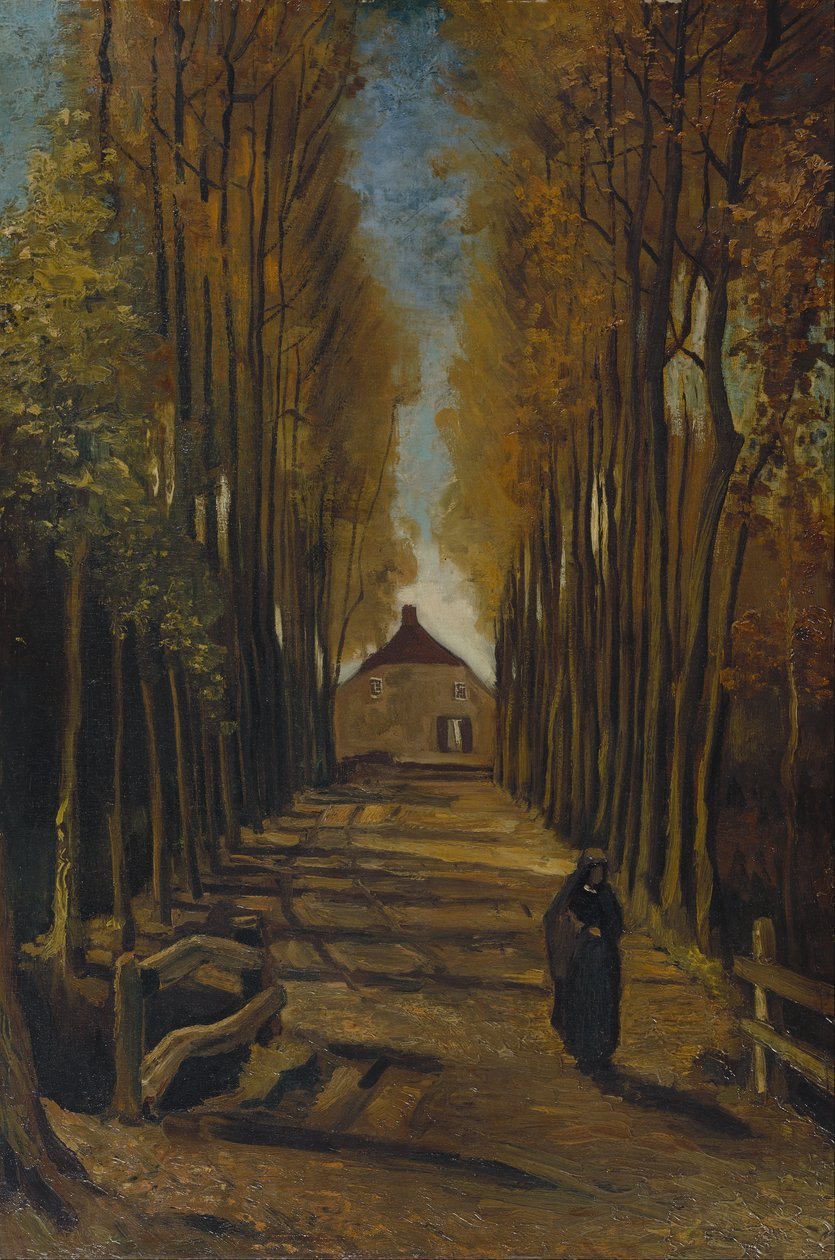 Avenida de choupos no outono de Vincent van Gogh