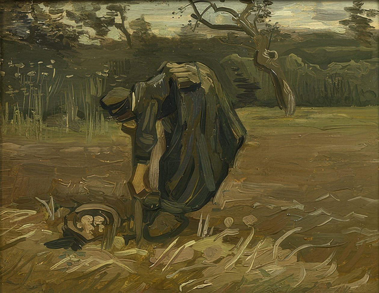 Camponesa colhendo batatas. 1885 de Vincent van Gogh