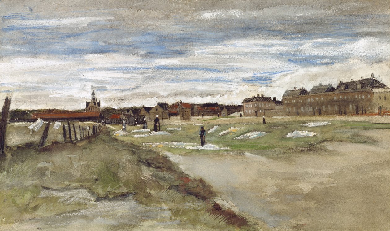 "Blanchisserie à Scheveningen" Branqueamento em Scheveningen (anverso); "Femme de Scheveningen" Mulher de Scheveningen (verso) de Vincent van Gogh