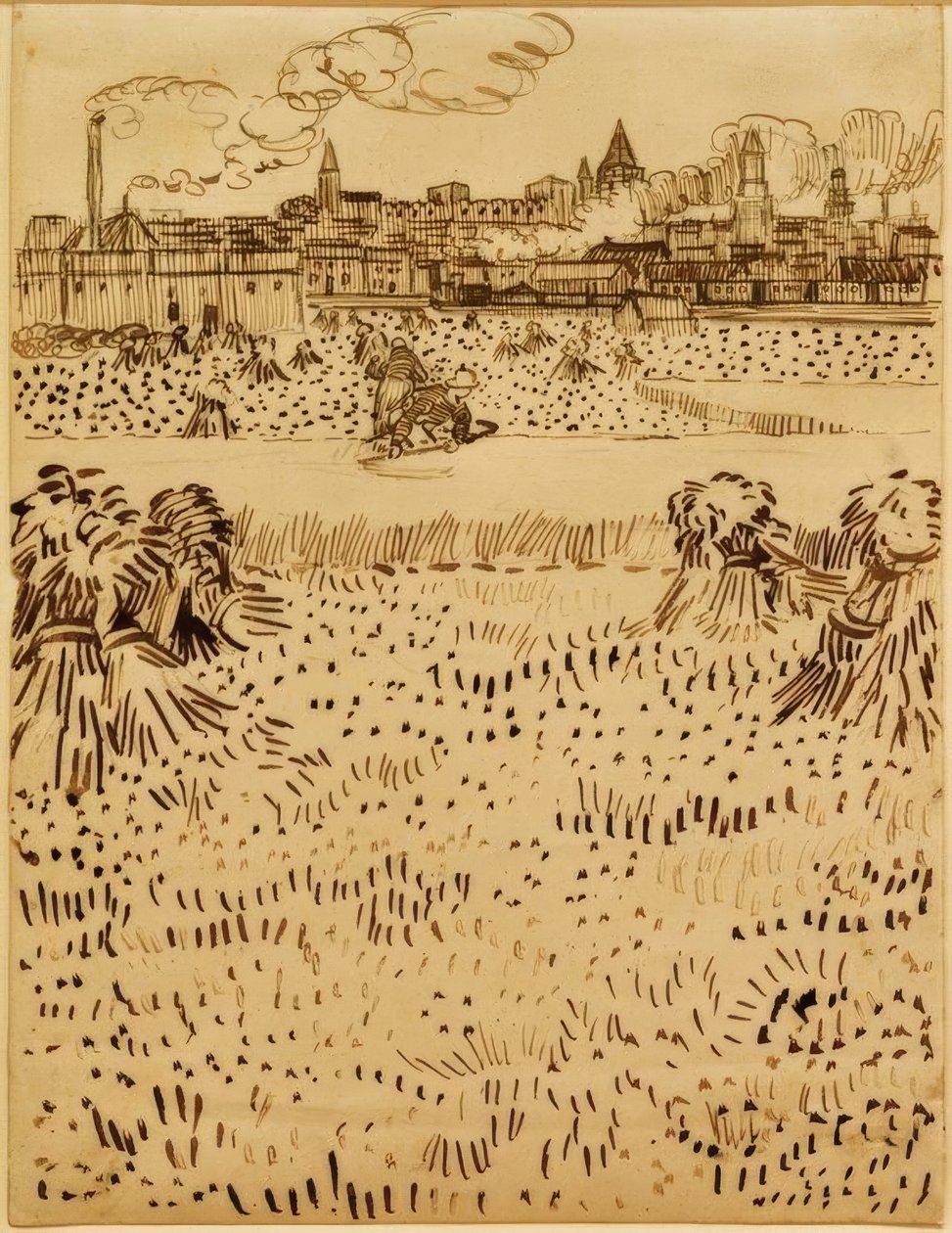 Vista de Arles sobre os campos de milho de Vincent van Gogh