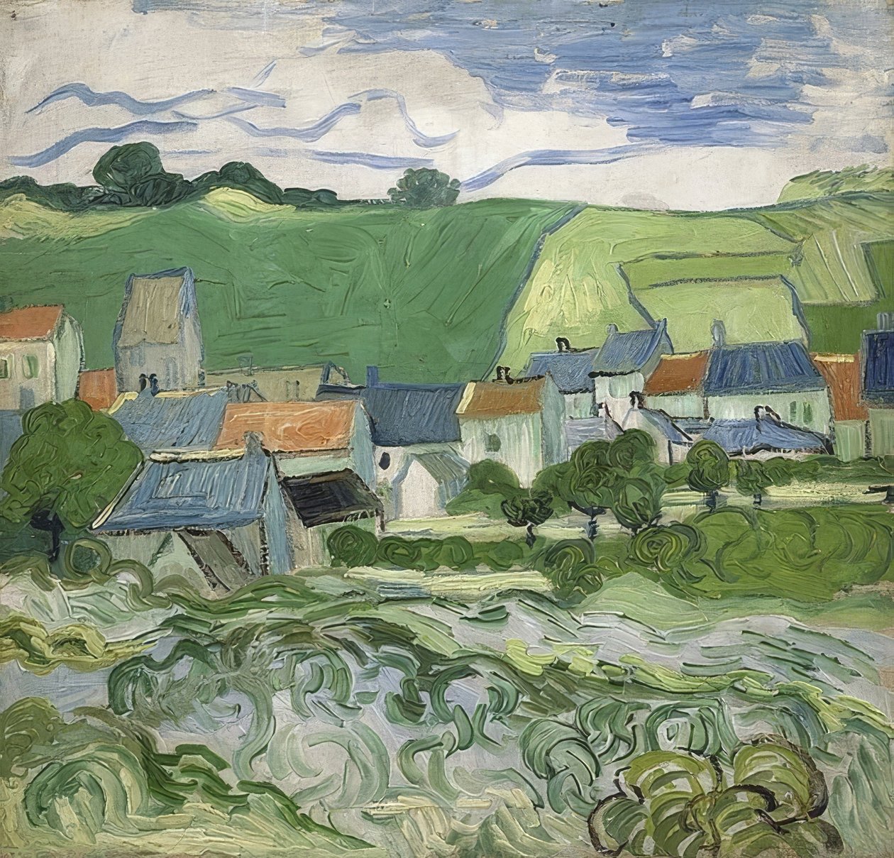 Blick auf Auvers. Auvers-sur-Oise, maio - junho de 1890 de Vincent van Gogh