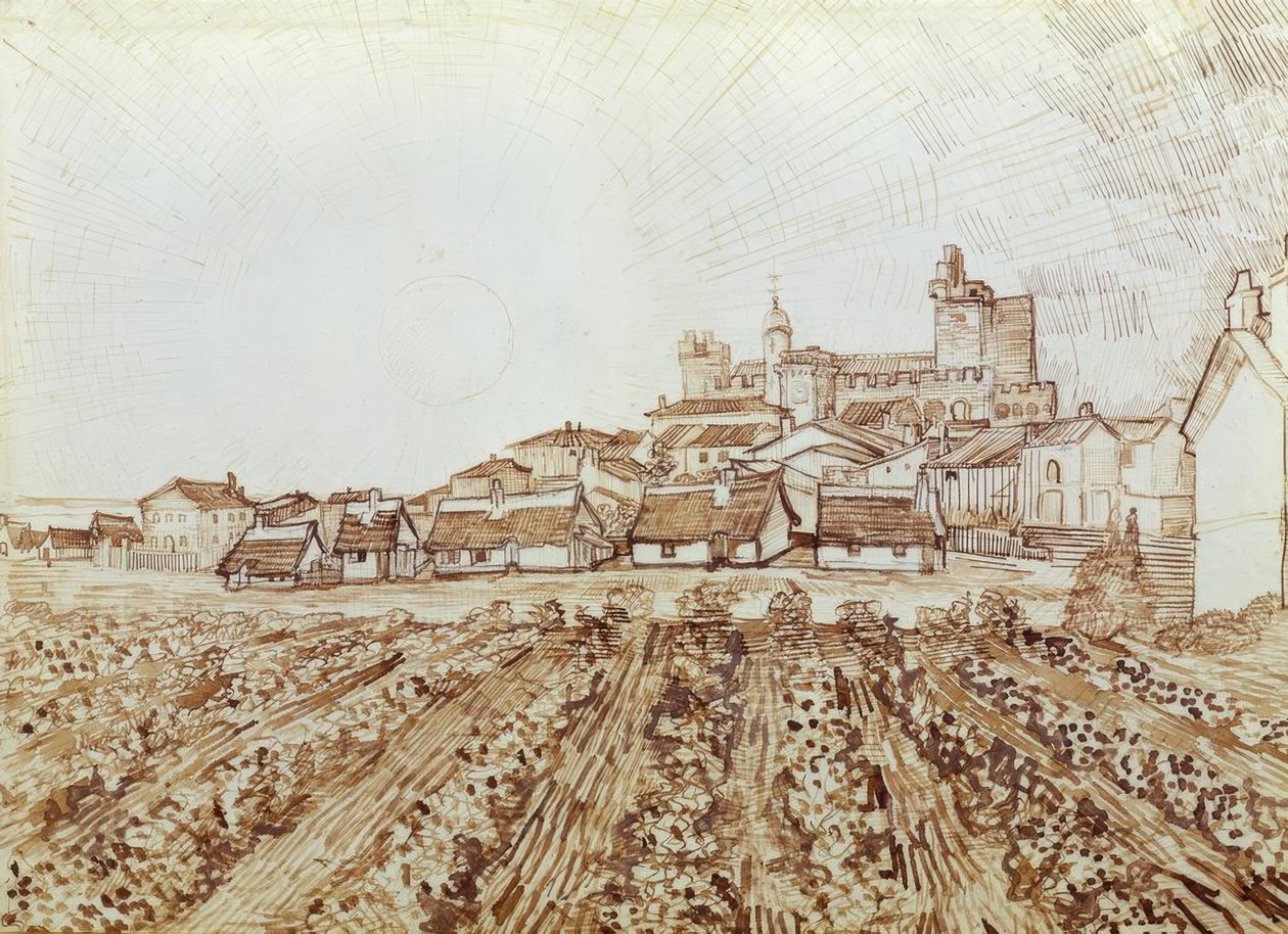 Vista de Saintes-Maries de Vincent van Gogh