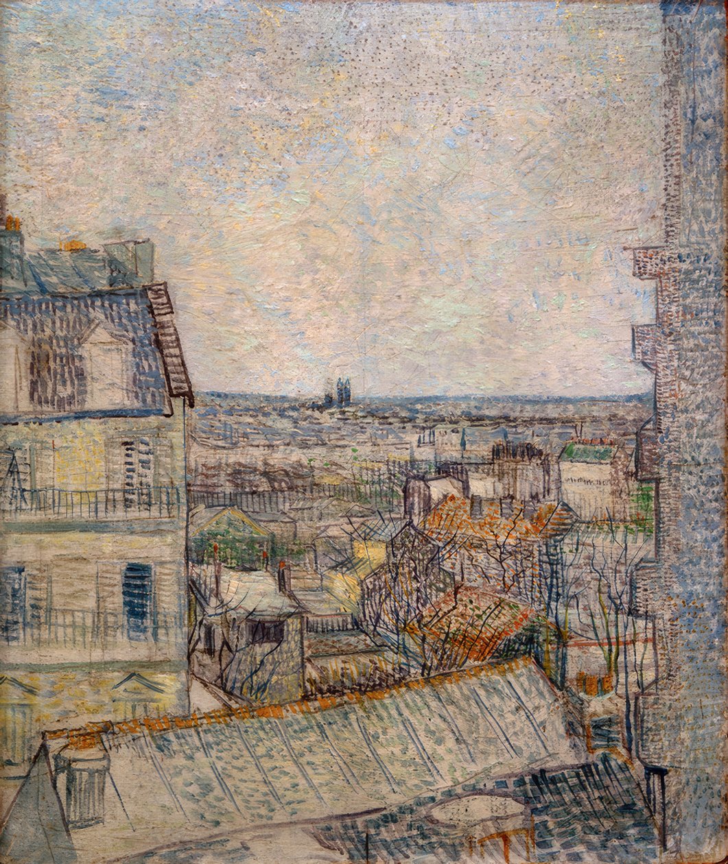 Vista da janela do apartamento na Rue Lepic de Vincent van Gogh