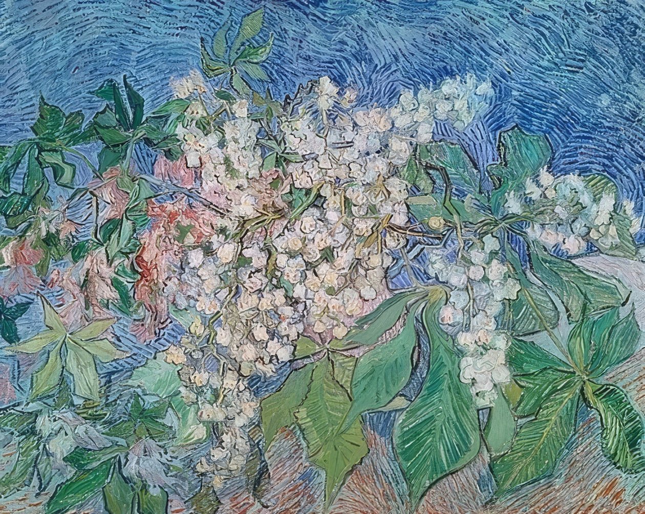 Ramos de flores de castanha. 1890 de Vincent van Gogh