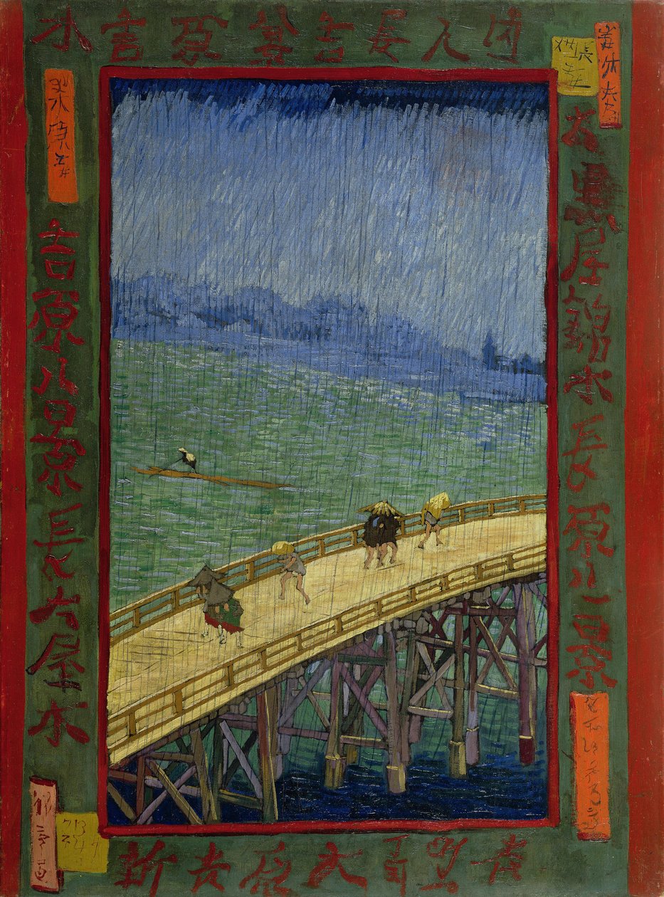 Ponte à chuva (inspirado em Hiroshige) de Vincent van Gogh