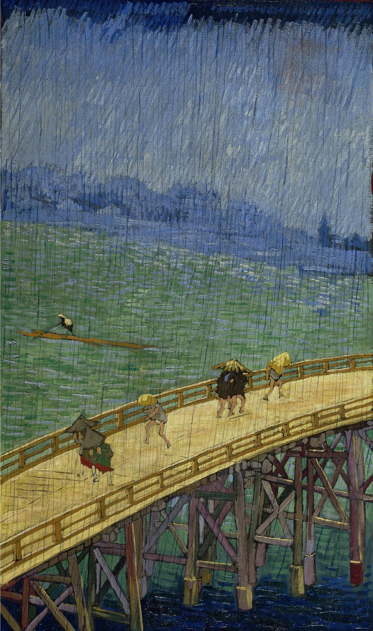 Ponte à chuva (inspirado em Hiroshige) de Vincent van Gogh