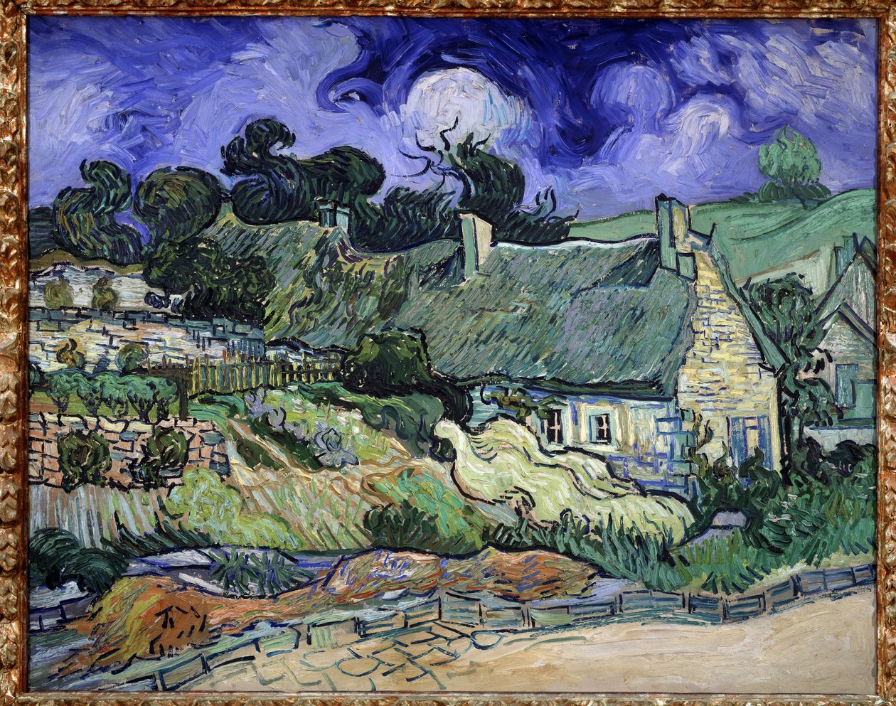 Chaumes de Cordeville a Auvers-sur-Oise (Auvers sur Oise) - Pintura de Vincent Van Gogh (1853-1890) de Vincent van Gogh