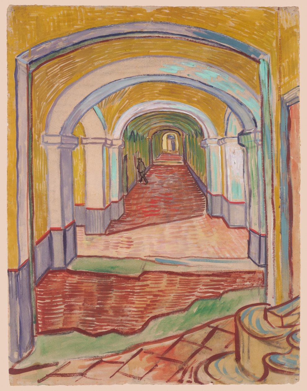 Corredor no Asilo de Vincent van Gogh