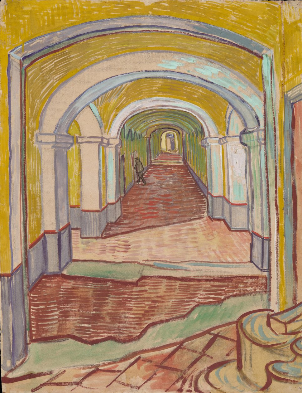 Corredor no Asilo de Vincent van Gogh