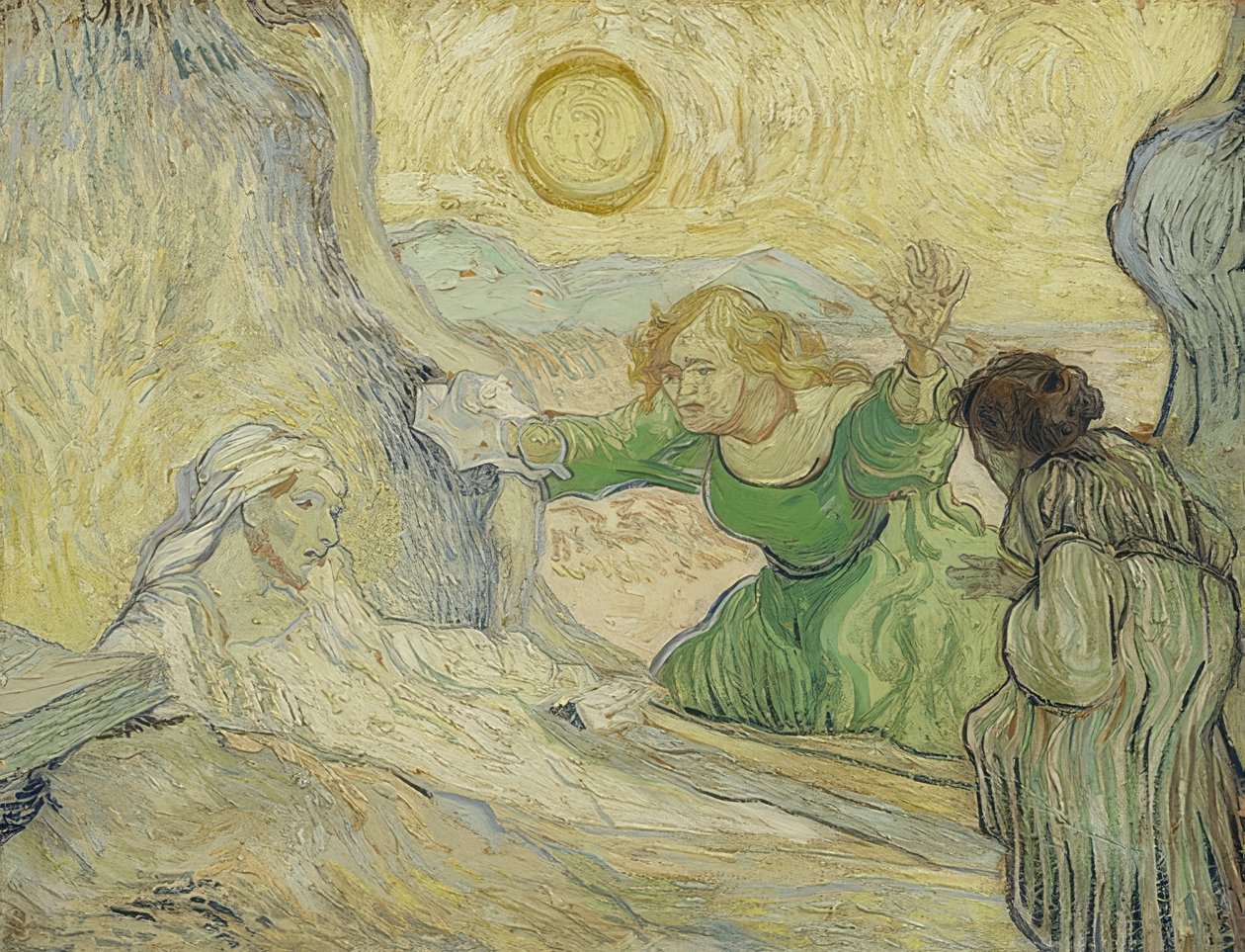 O Despertar de Lázaro (depois de Rembrandt). Saint-Rémy-de-Provence, maio de 1890 de Vincent van Gogh