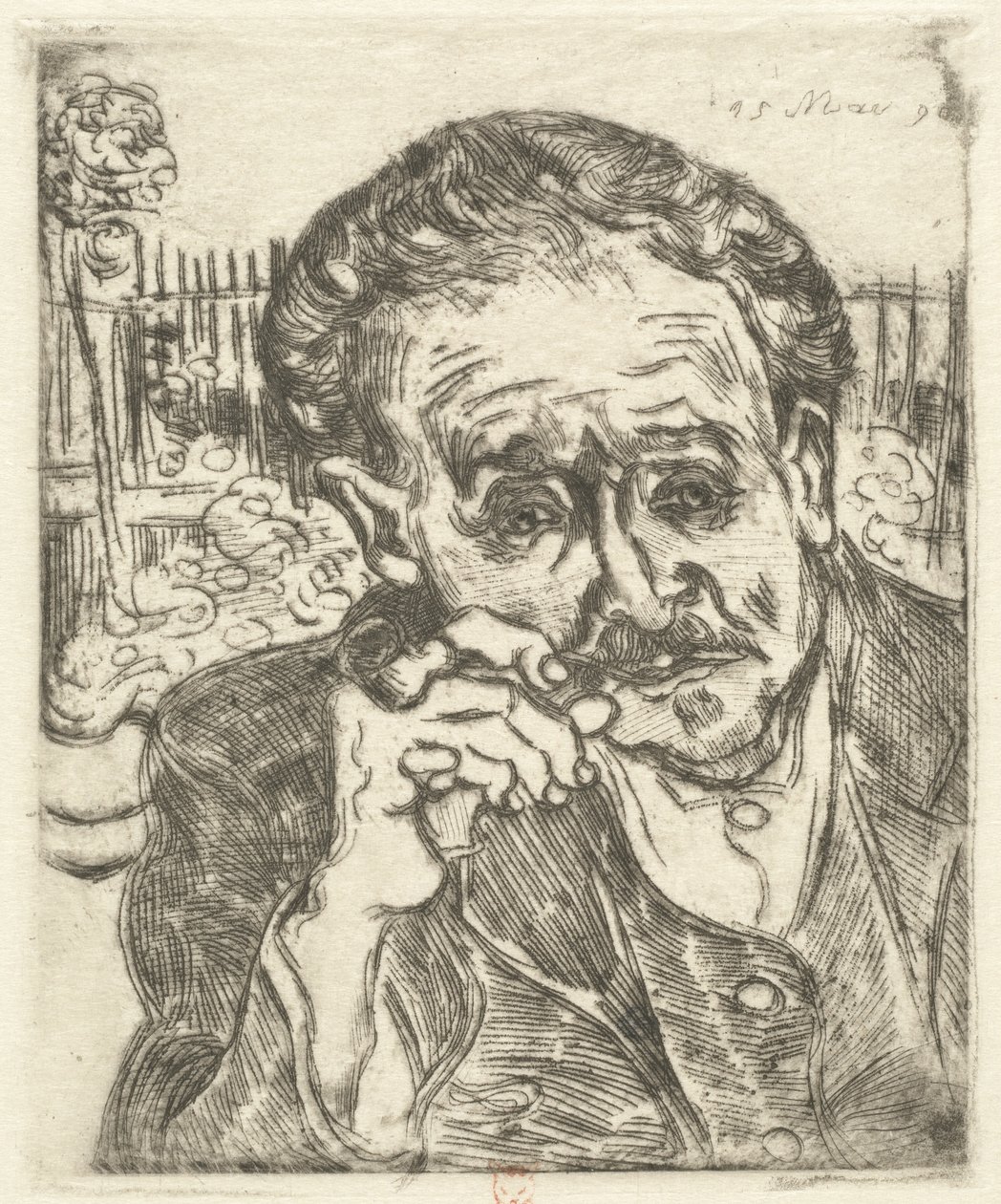 Dr. Gachet (Homem com um cachimbo) de Vincent van Gogh