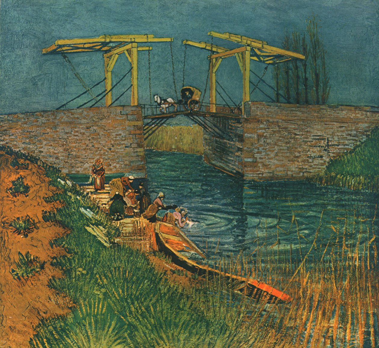 Ponte levadiça em Arles, abril de 1888, 1947. de Vincent van Gogh