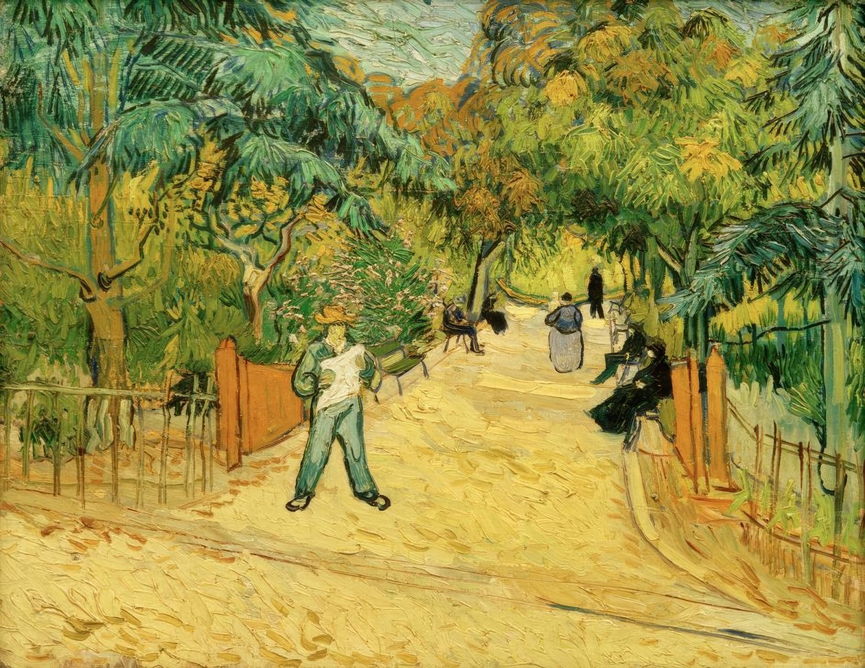 Entrada do parque em Arles com carrinhos de Vincent van Gogh