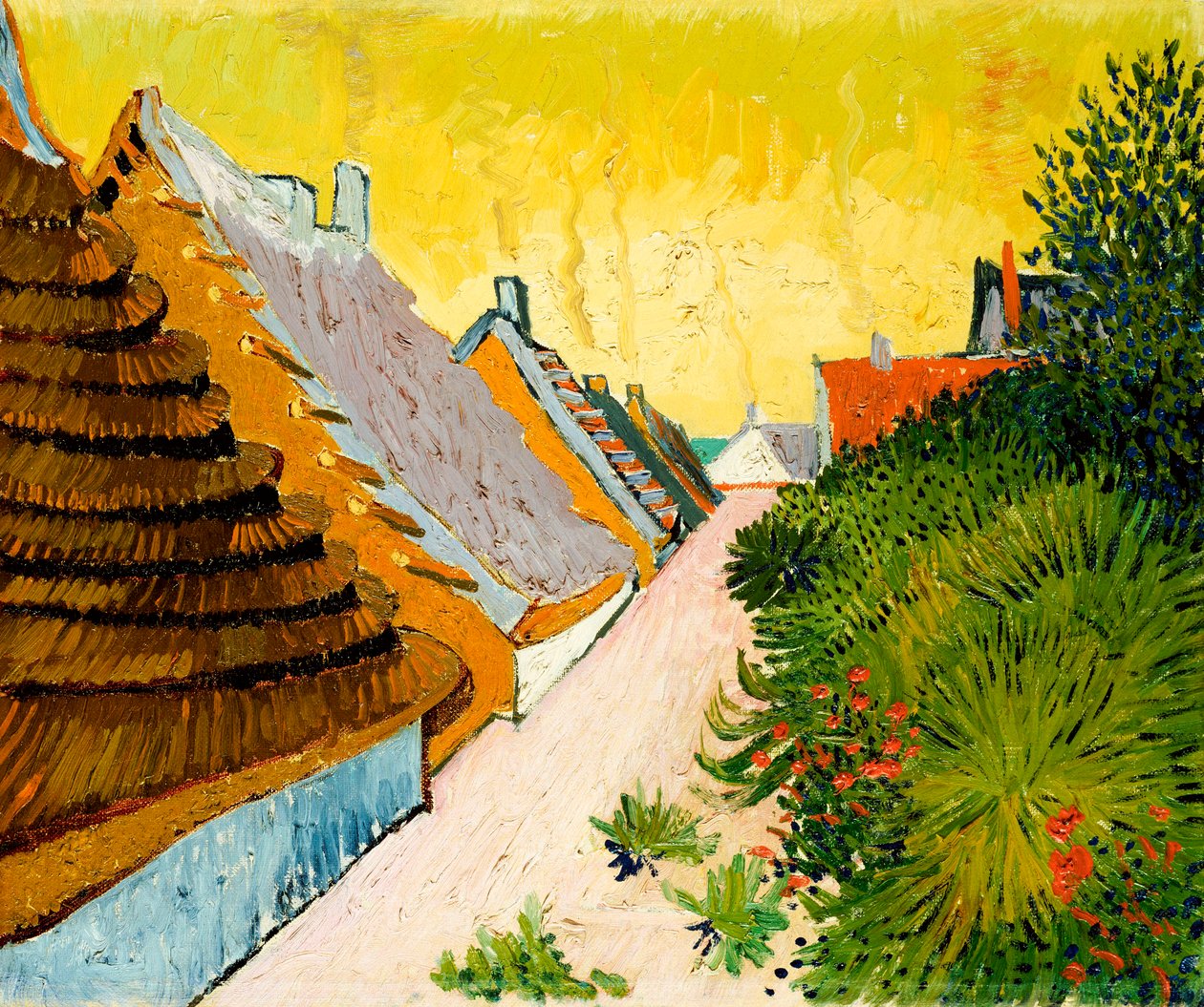 Casas de fazenda em Saintes-Maries, junho de 1888 (óleo sobre tela) de Vincent van Gogh