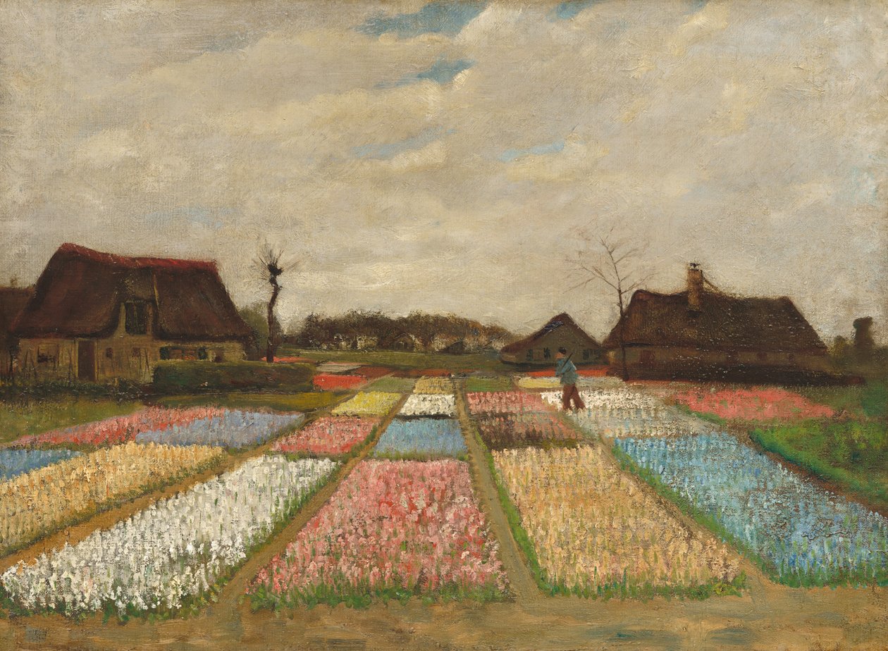 Canteiros de flores na Holanda de Vincent van Gogh
