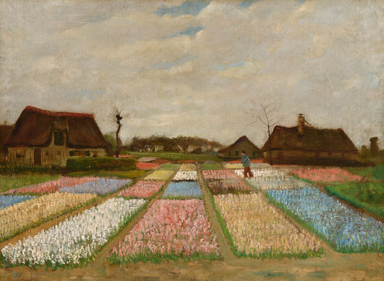 Canteiros de flores na Holanda de Vincent van Gogh