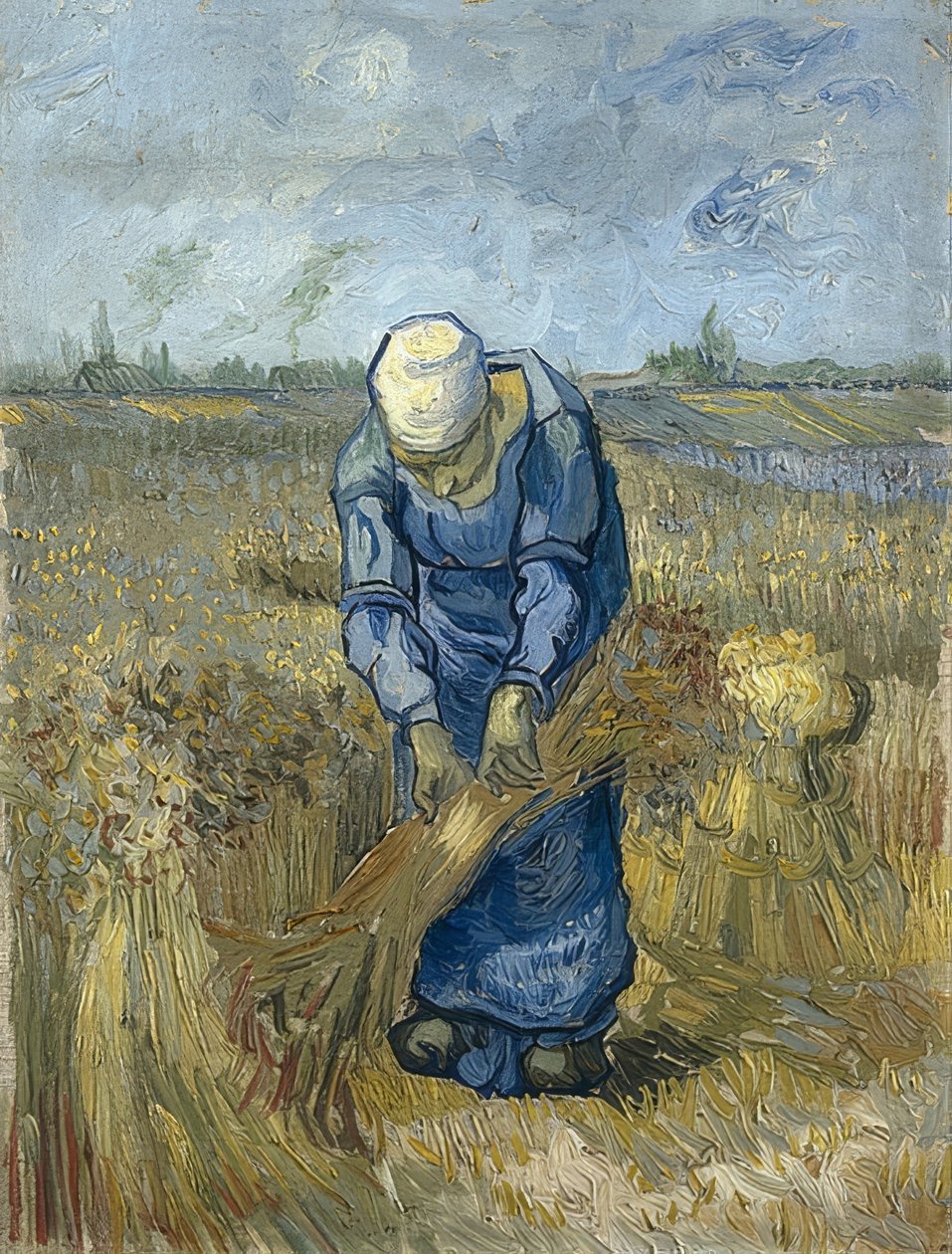 Agricultor de ligação de fios (de acordo com Millet). 1889 de Vincent van Gogh