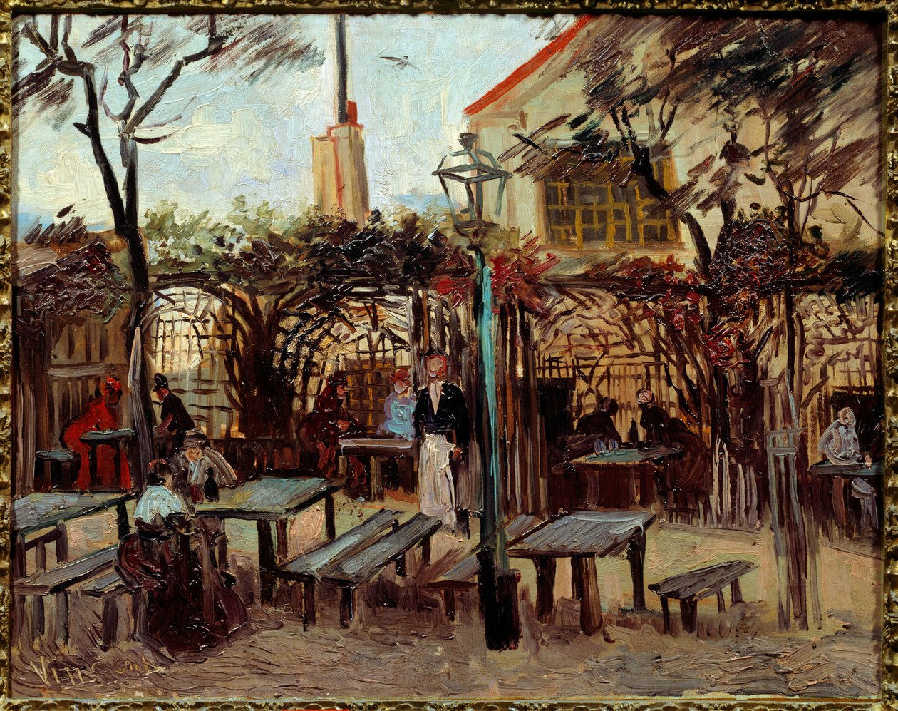 Guinguette em Montmartre:" Le Billard En Bois" Became" La Bonne Franquette". Pintura de Vincent Van Gogh (1853-1890) (ec.holl.) 1886 Sun. 0,49x0,64 m Paris, musee d