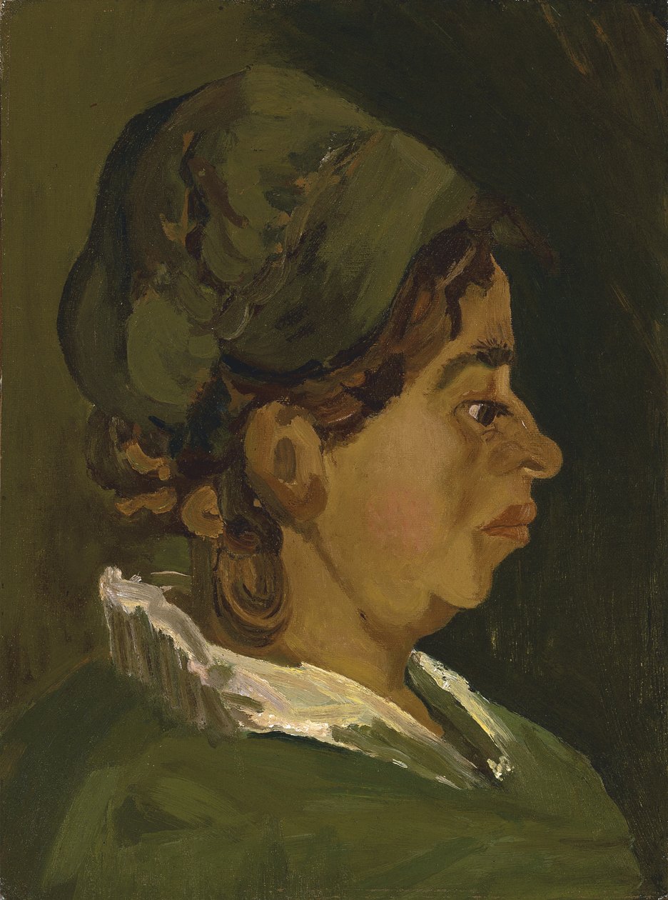 Cabeça de uma camponesa: perfil certo, 1884 de Vincent van Gogh