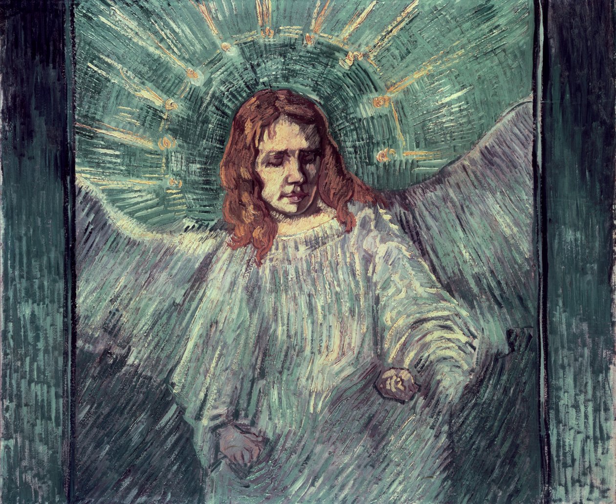Cabeça de um anjo, depois de Rembrandt, 1889 de Vincent van Gogh