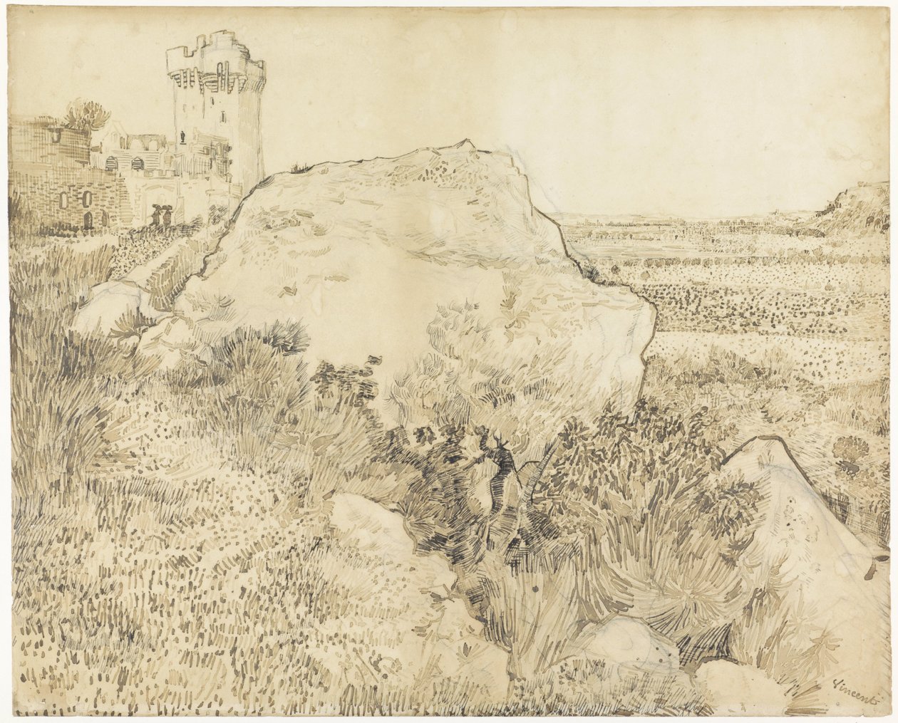 Colina com as ruínas de Montmajour de Vincent van Gogh