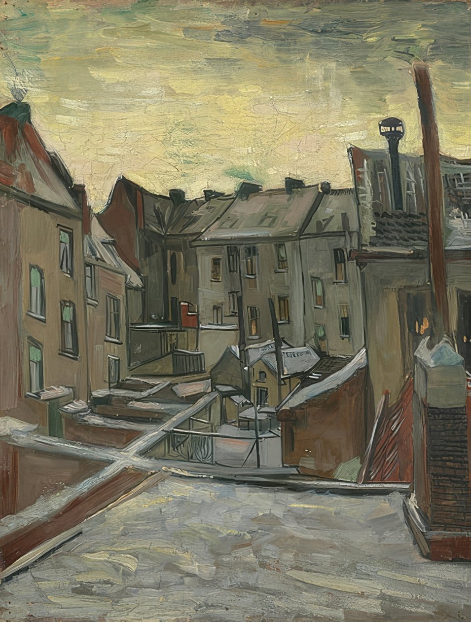 Hinterhöfe em Antuérpia. 1885-86 de Vincent van Gogh